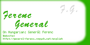ferenc general business card